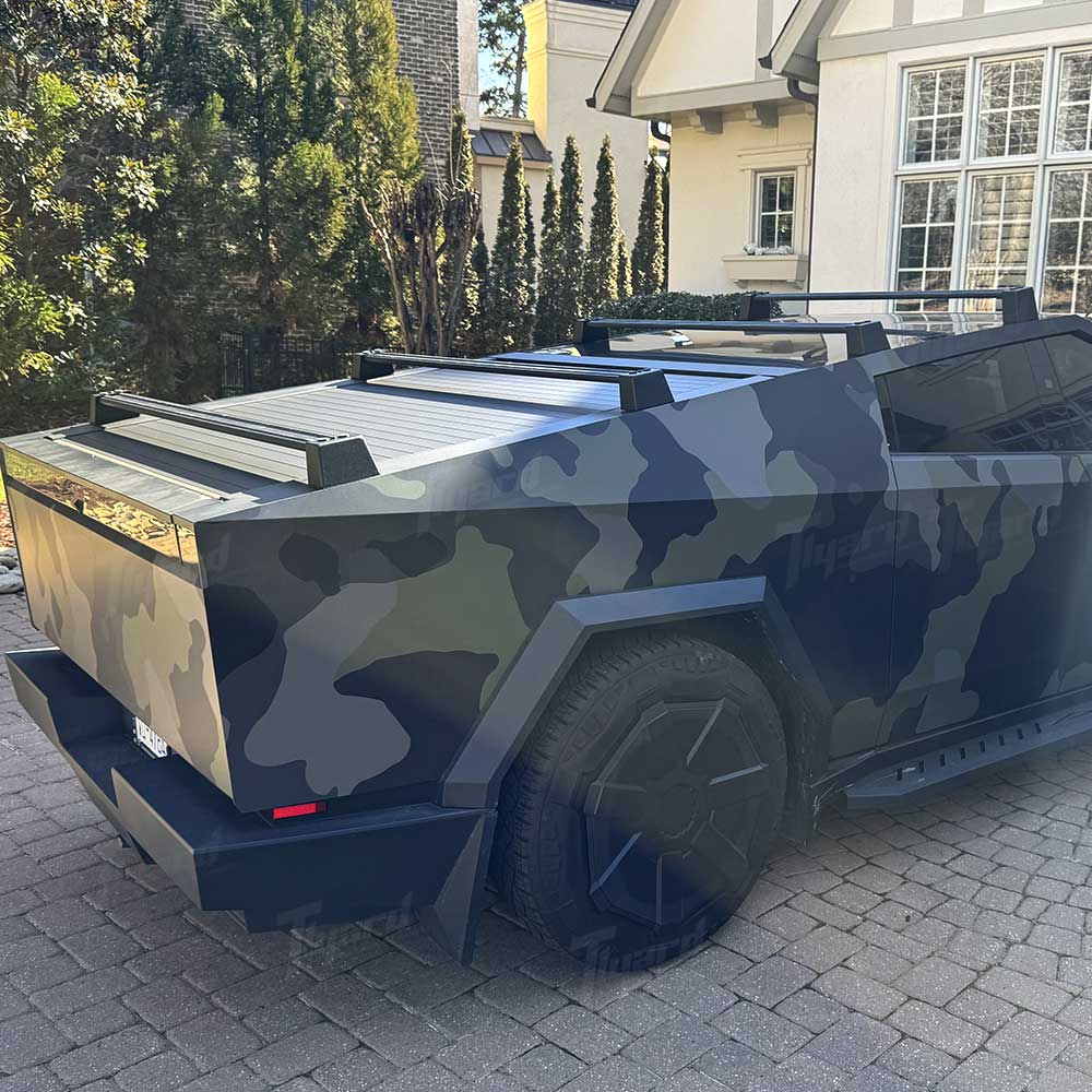 Cybertruck Roof Rack Crossbars Black Aerodynamic Top Carrier Bars | Tlyard Cybertruck Accessories