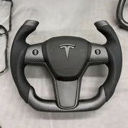 모델 3/ Y 맞춤형 비행기 하프 스티어링 휠 항공기 스타일