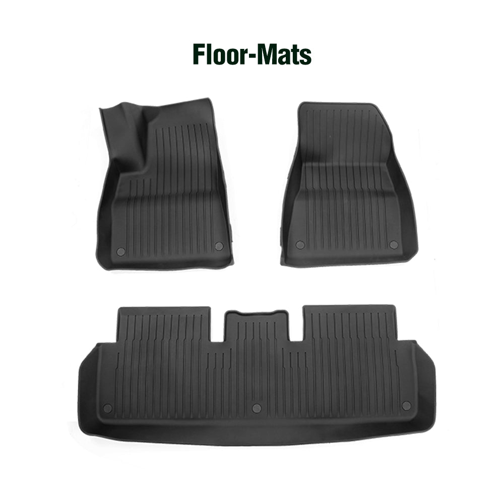 Tesla Model 3 3D Floor Mats Waterproof Frunk Trunk Full Set Mats For All Weather