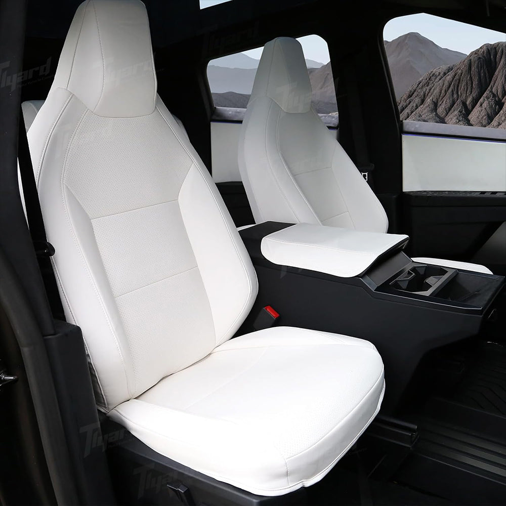 Black and White Tesla Full Coverage Seat Covers for Cybertruck