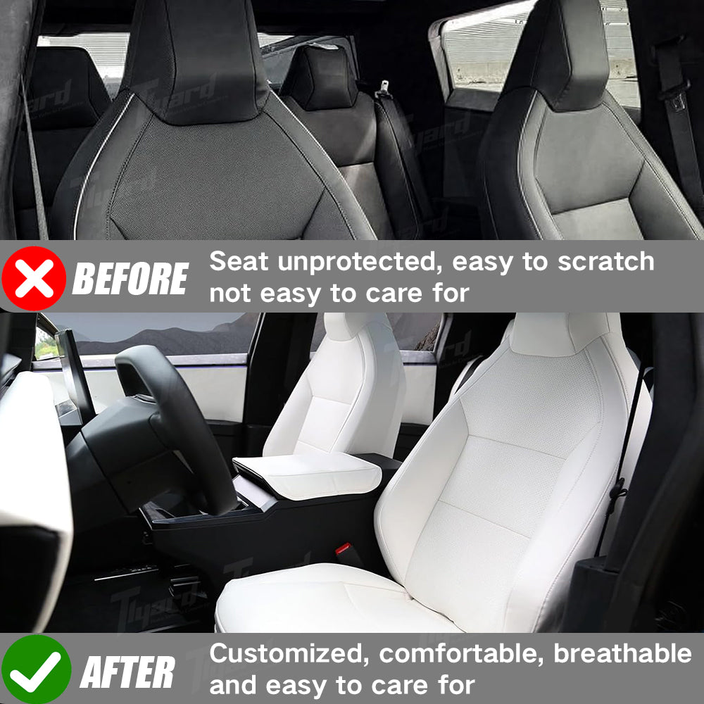 Black and White Tesla Full Coverage Seat Covers for Cybertruck