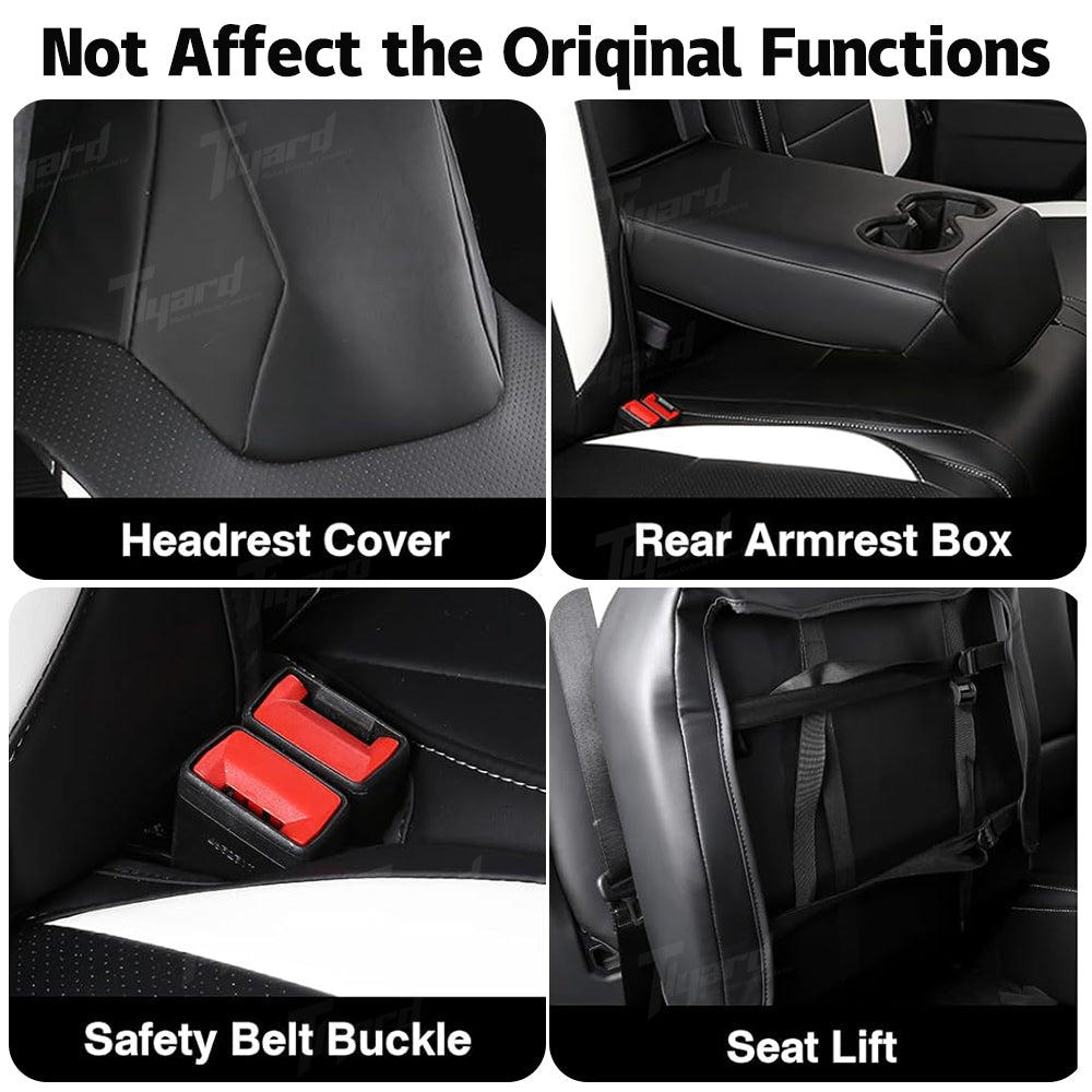 Black and White Tesla Full Coverage Seat Covers for Cybertruck