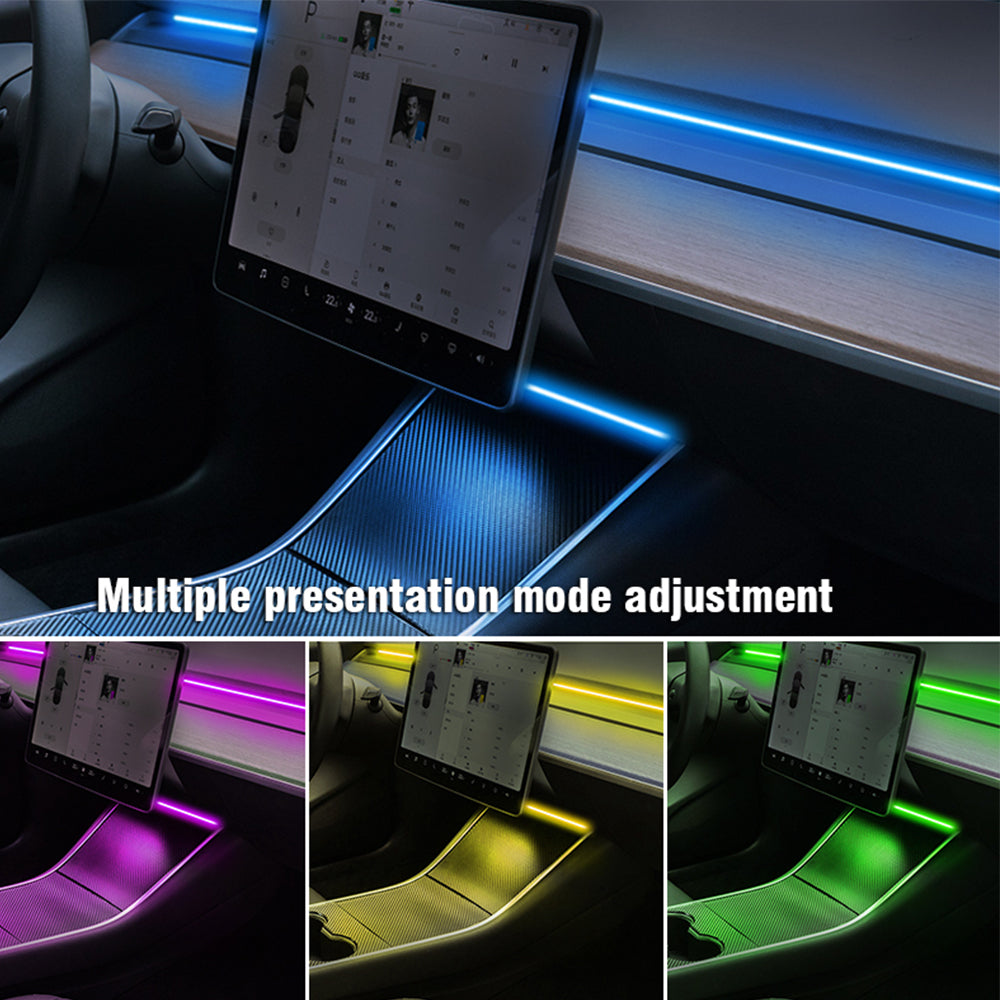 Center Console + Dashboard Ambient Light for 2021-2023 Tesla Model 3/Y Interior Light | Tlyard