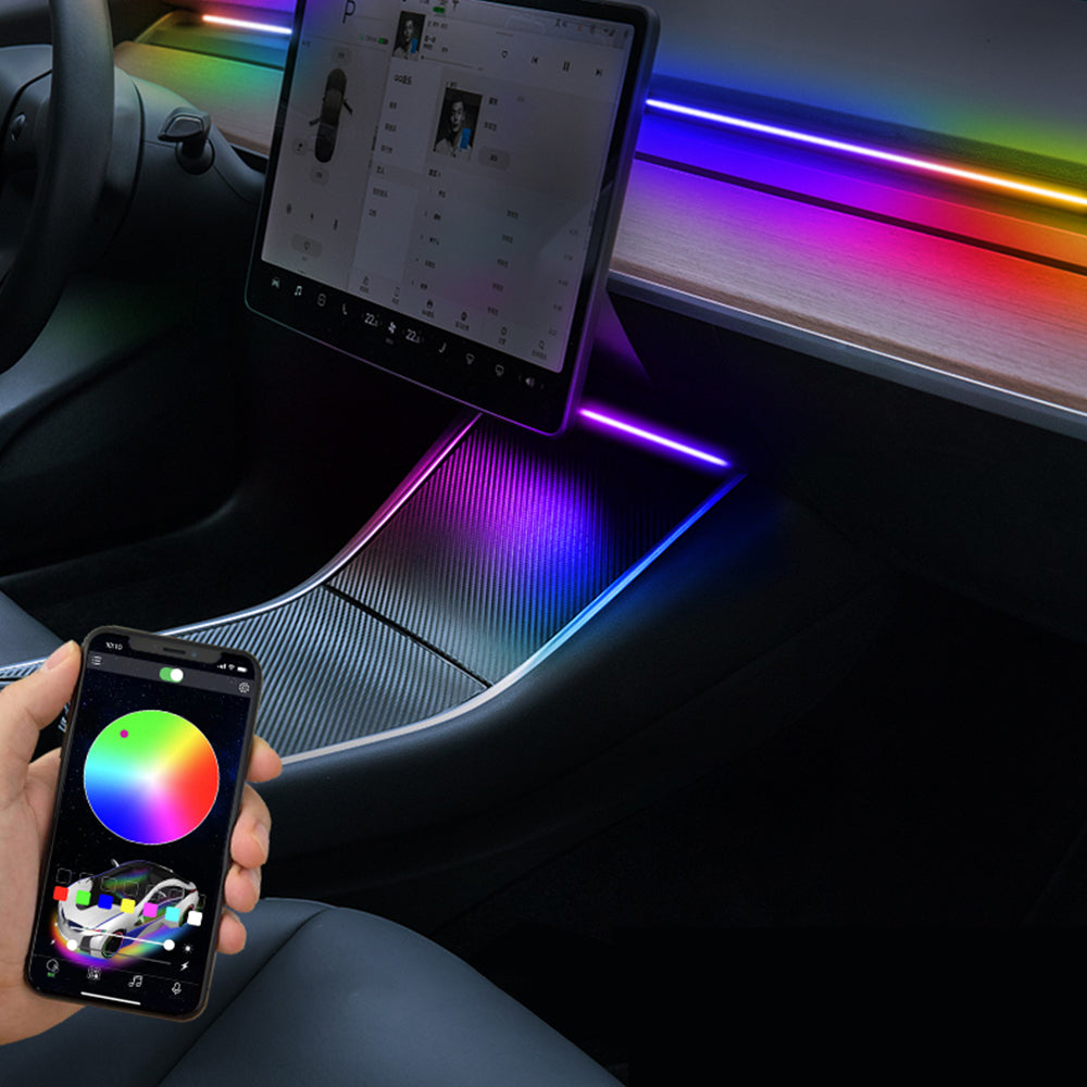 Center Console + Dashboard Ambient Light for 2021-2023 Tesla Model 3/Y ...