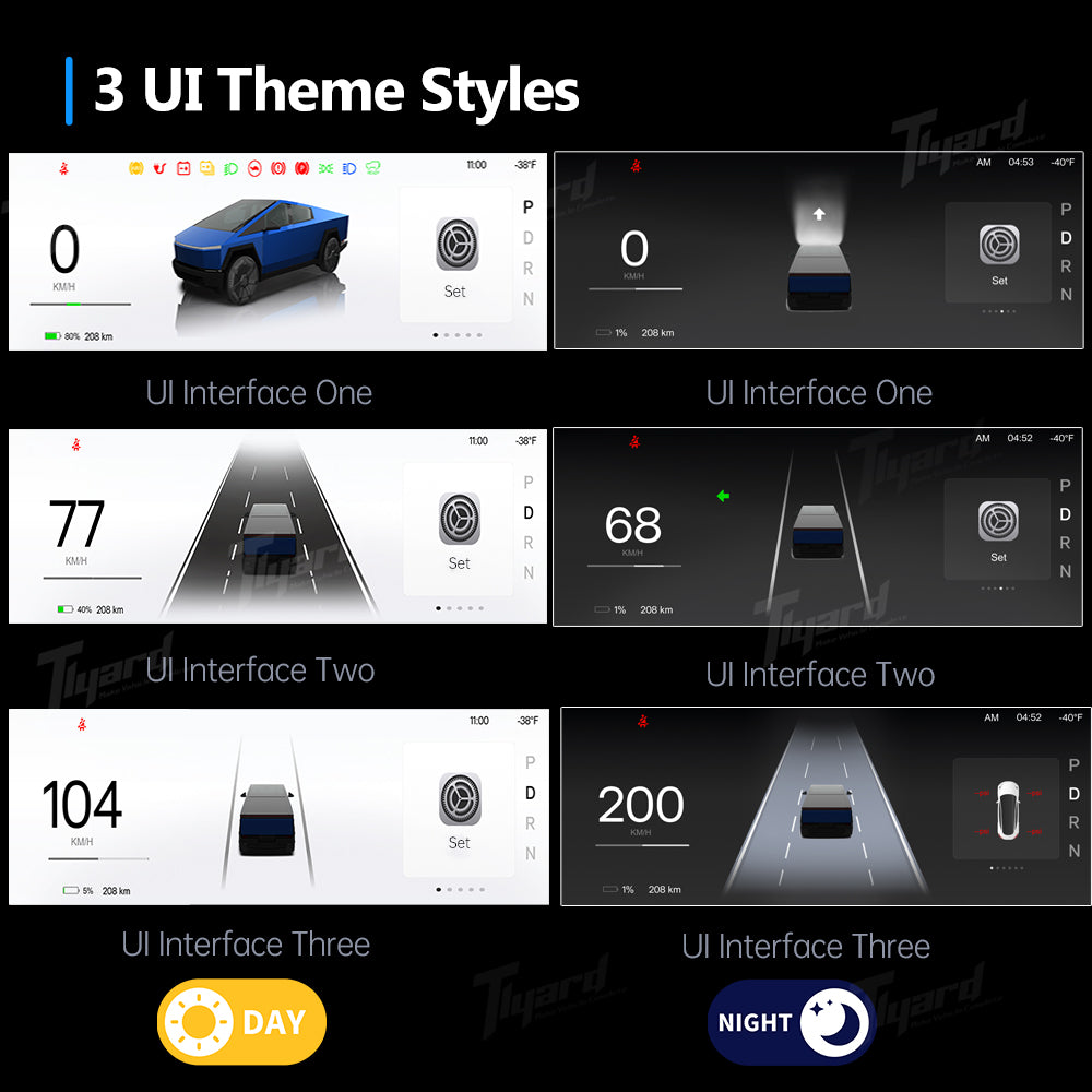 Cybertruck 10.88-inches Instrument Cluster Dashboard Head Up Display