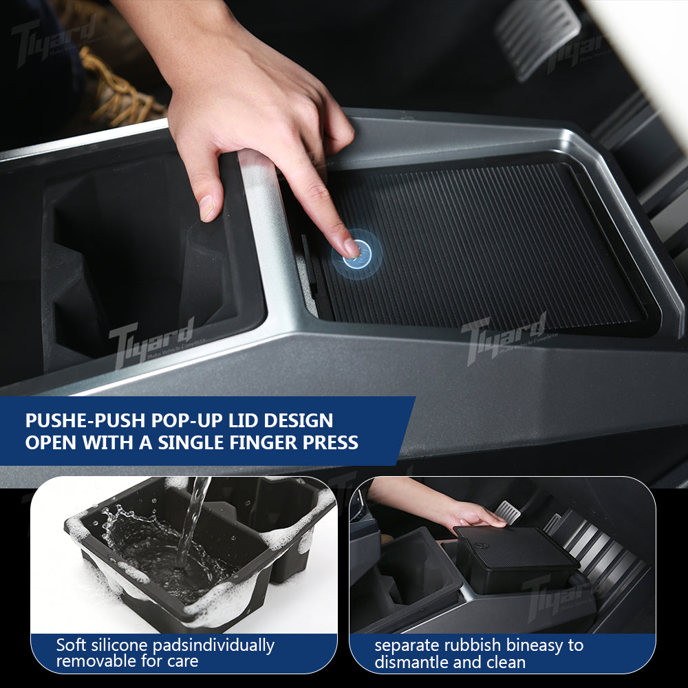 2024+ Cybertruck Center Console Organizer Dual-Layer Multi-Function Storage Box