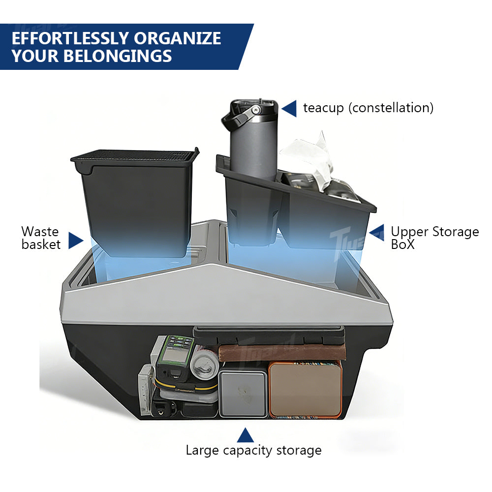 2024+ Cybertruck Center Console Organizer Dual-Layer Multi-Function Storage Box