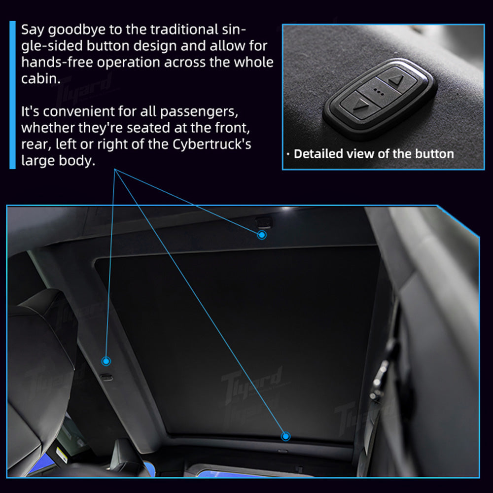 Cybertruck Electric Power Sunshade Voice Control Sunroof Shade | Tlyard