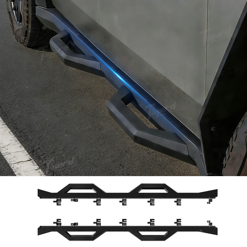 Cybertruck Running Boards with Integrated Rocker Panels - Full Side Skirt & Step Kit | Tlyard