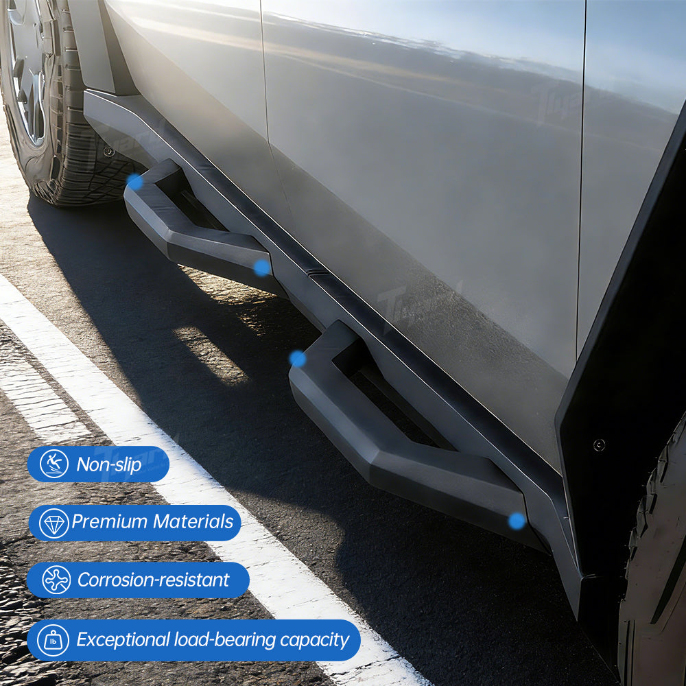 Cybertruck Running Boards with Integrated Rocker Panels - Full Side Skirt & Step Kit | Tlyard