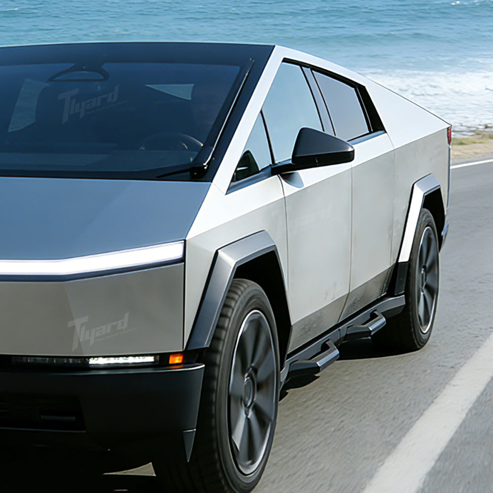 Cybertruck Running Boards with Integrated Rocker Panels - Full Side Skirt & Step Kit | Tlyard