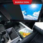 Cybertruck Voice-Activated Electric Sunshade + Built-in Car Fridge Bundle