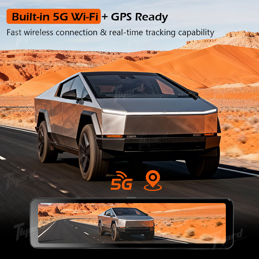 Cybertruck 11.26" Streaming Rearview Mirror 2.5K Dual Dash Cam | Tlyard