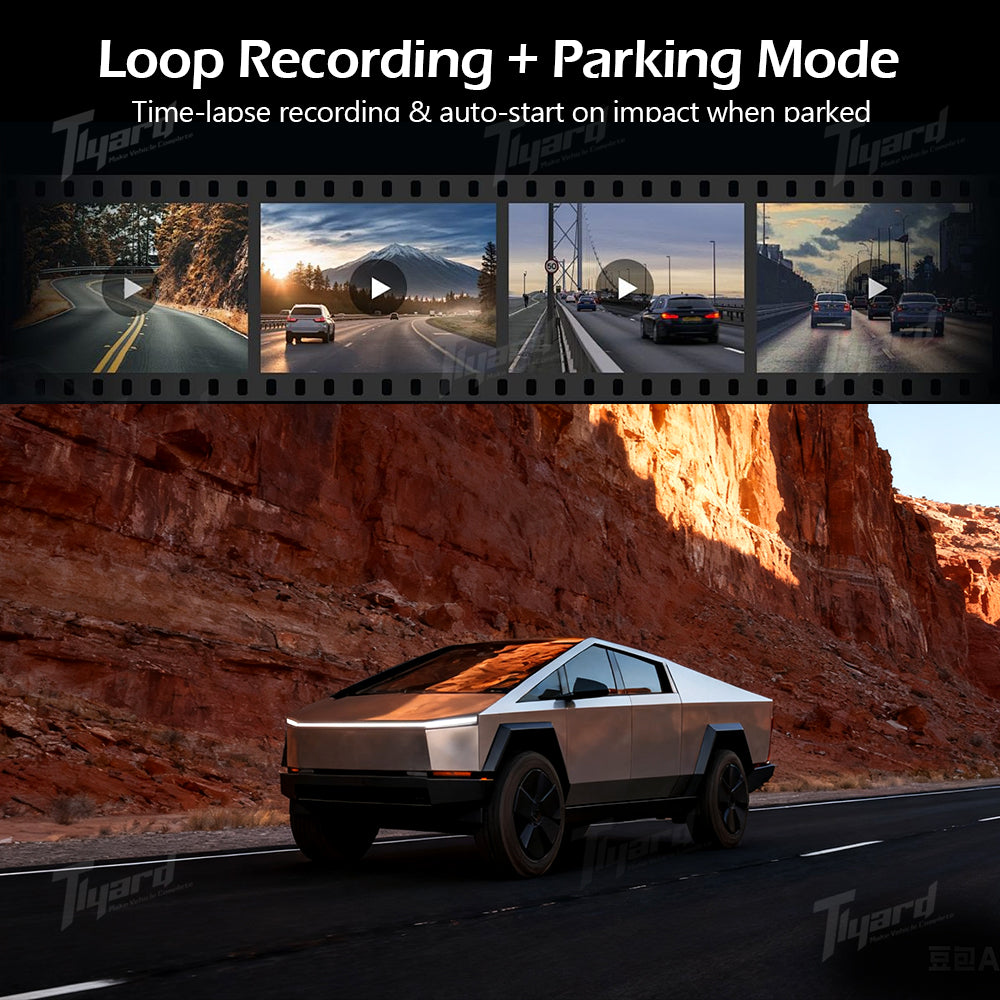 Cybertruck 11.26" Streaming Rearview Mirror 2.5K Dual Dash Cam | Tlyard