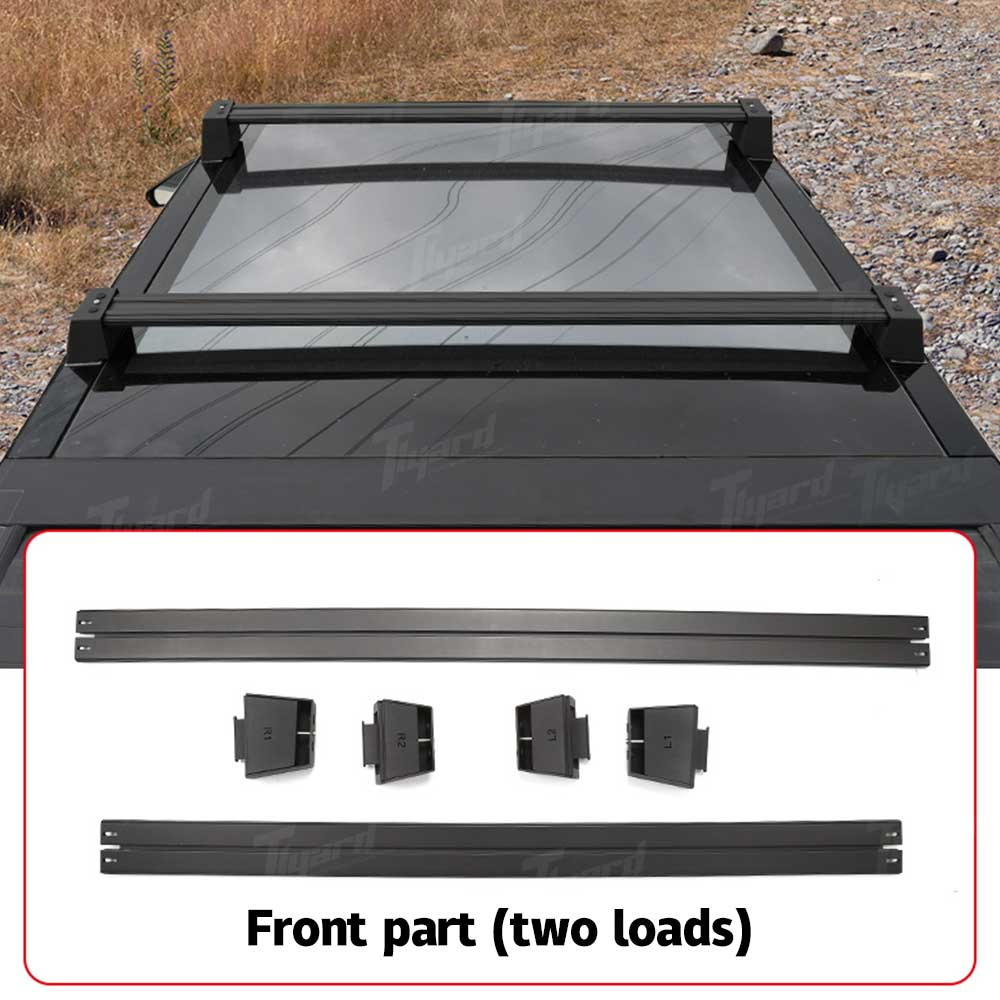 Cybertruck Roof Rack Crossbars Black Aerodynamic Top Carrier Bars | Tlyard Cybertruck Accessories