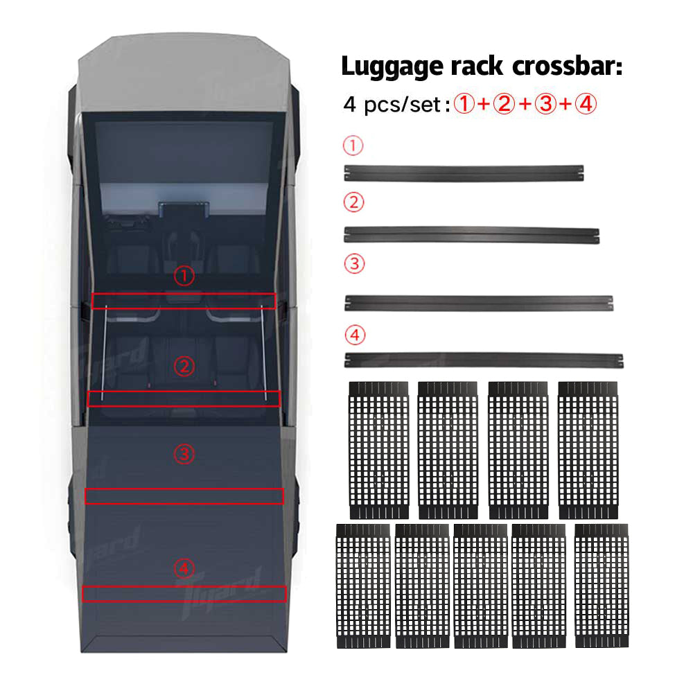 Cybertruck Roof Rack Molle Panels Modular Overhead Storage Solution