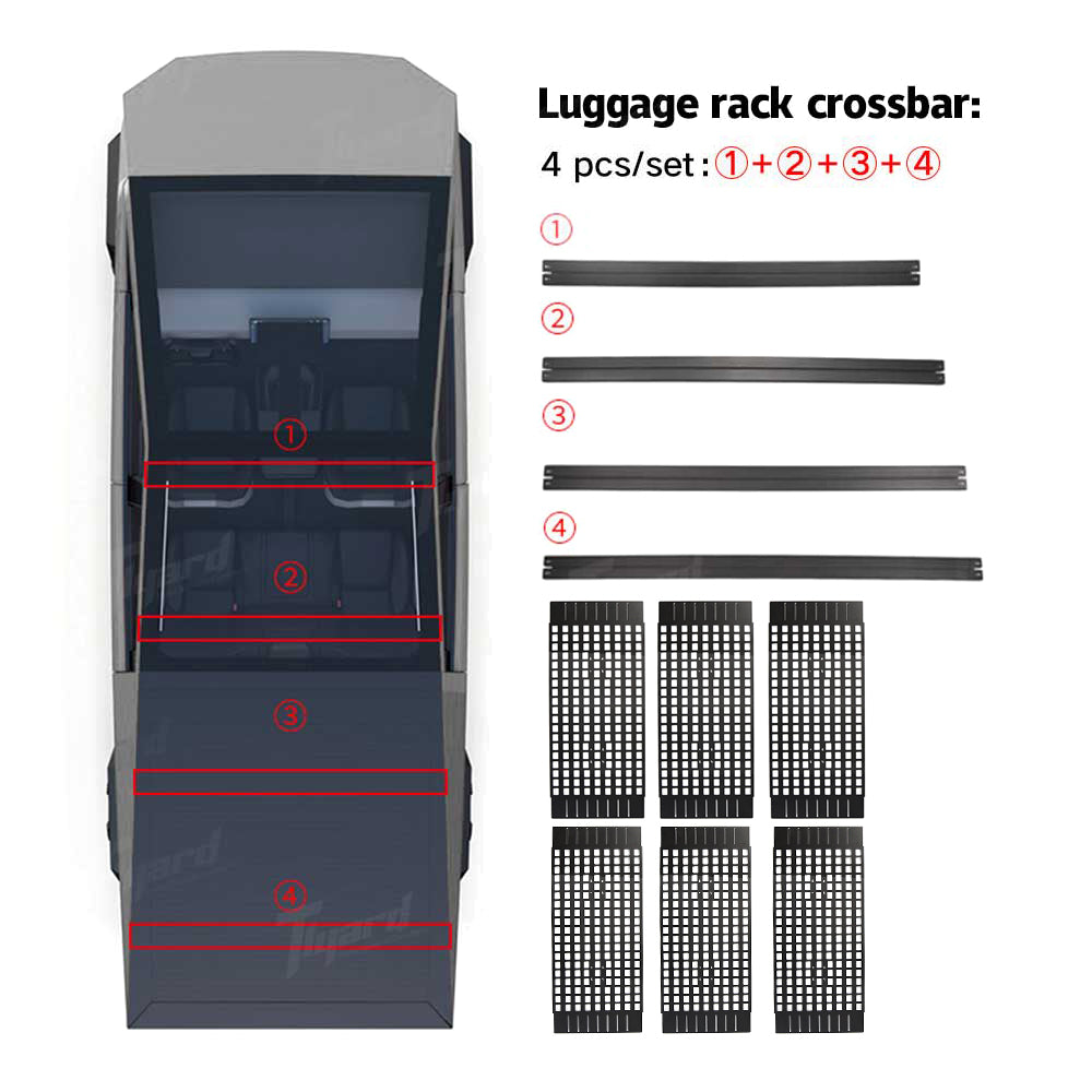 Cybertruck Roof Rack Molle Panels Modular Overhead Storage Solution