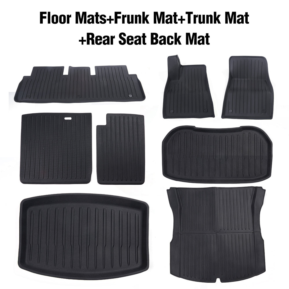 Tesla Model 3 Highand Floor Mats Waterproof Frunk Trunk Full Set Mats For All Weather