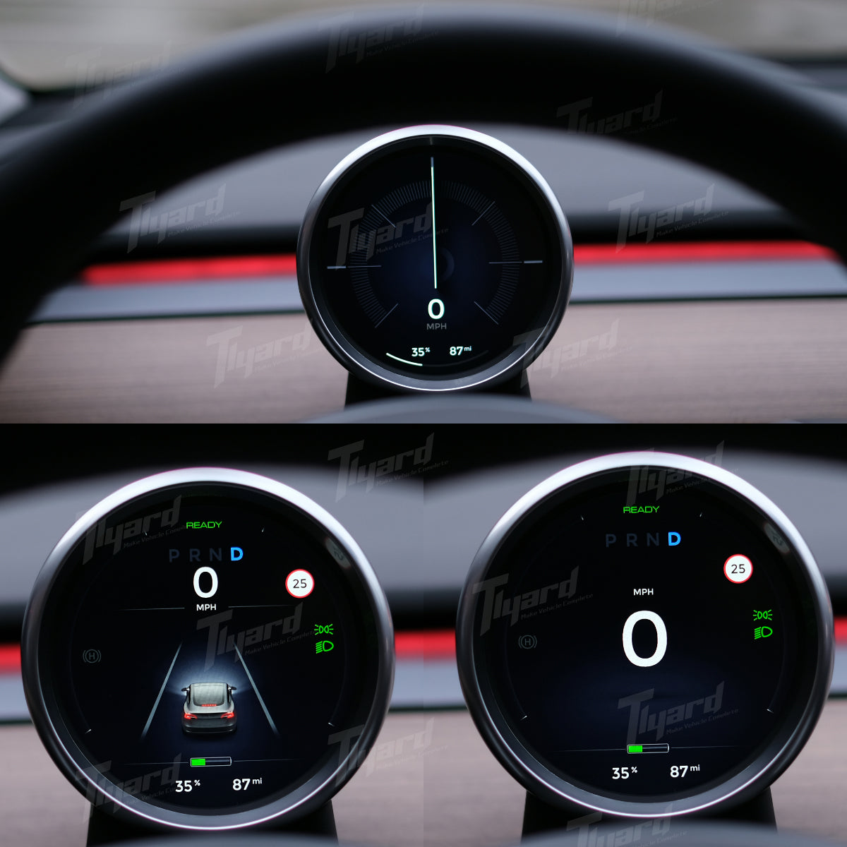 Model 3 & Y Mechanical Style Round Display Instrument Cluster