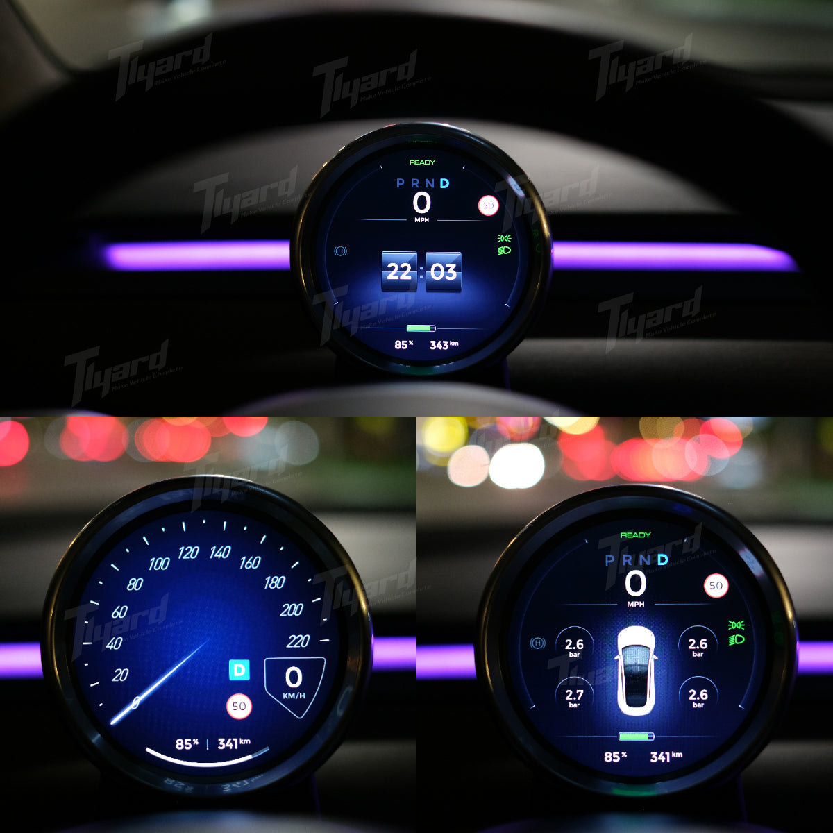 Model 3 & Y Mechanical Style Round Display Instrument Cluster