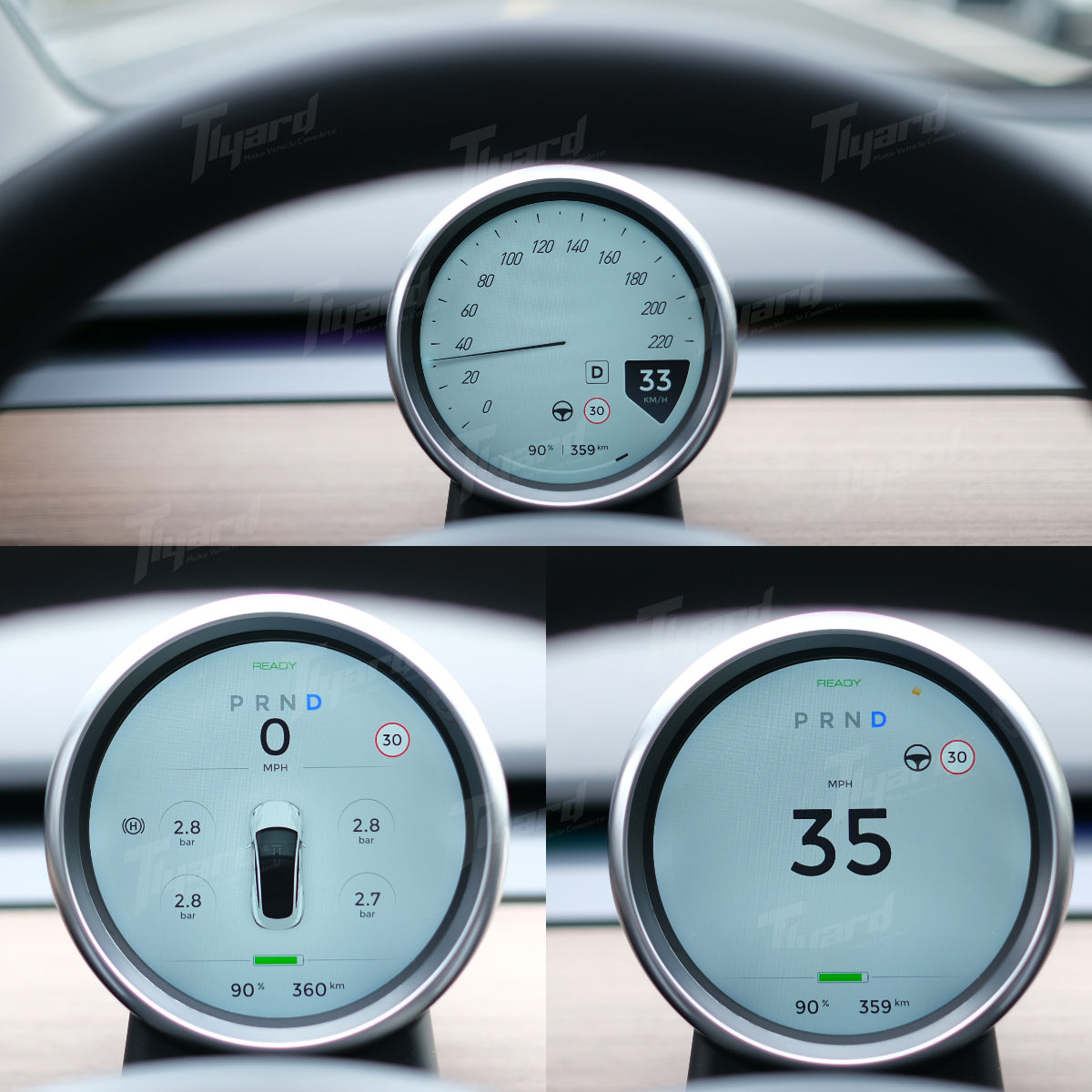 Model 3 & Y Mechanical Style Round Display Instrument Cluster