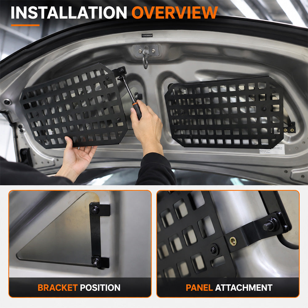 Frunk Molle Panels 2 PCS for Tesla Cybertruck 2024 - Customizable Gear Storage | Tlyard