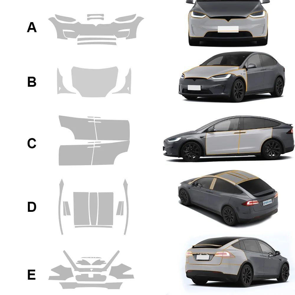 Full Body Color PPF for Tesla Model X (2022-2025) - Premium DIY Vinyl Wrap Kit & Paint Protection | Tlyard