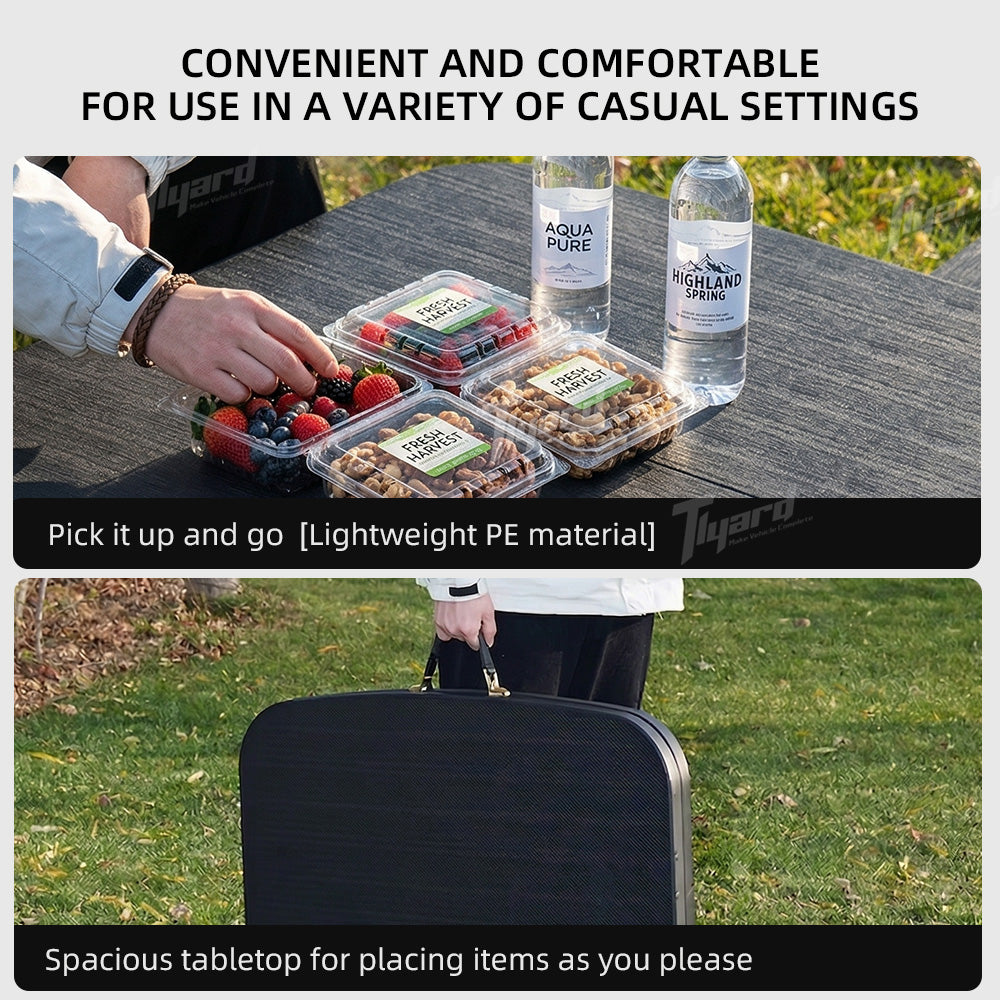 Hidden Camping Table for Tesla Model Y (2020-2026+) -Trunk Storage Picnic Set with 4 Stools