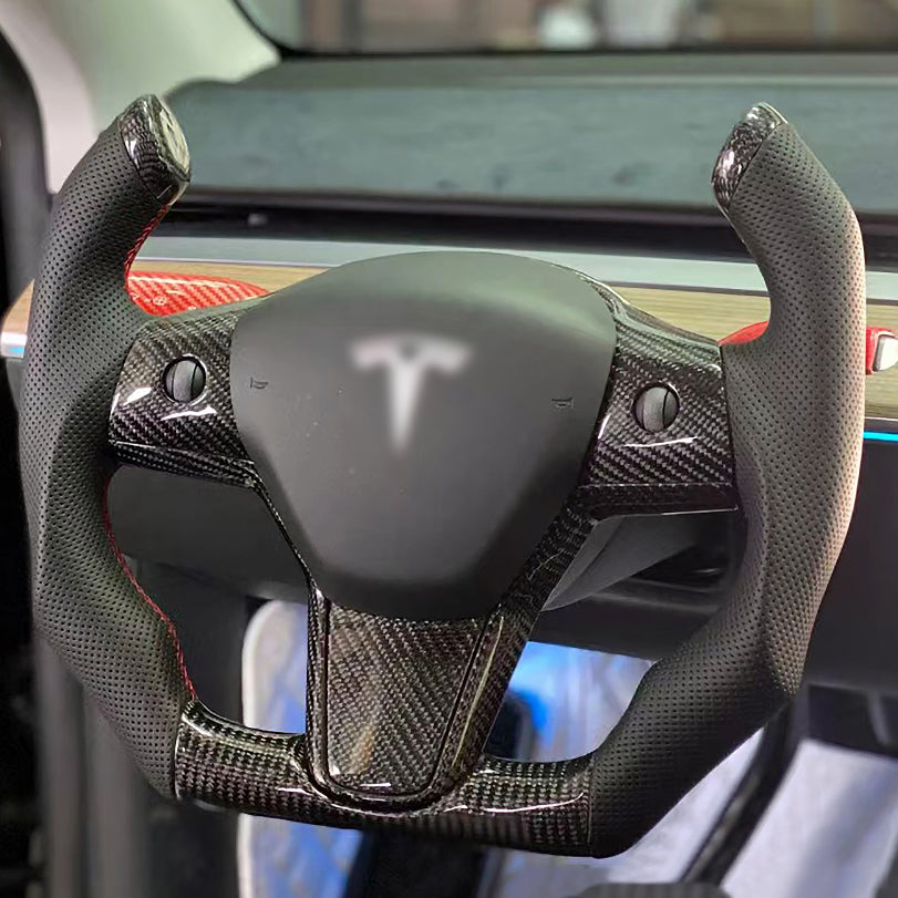 Custom Airplane Style Steering Wheel For Tesla Model 3/ Y