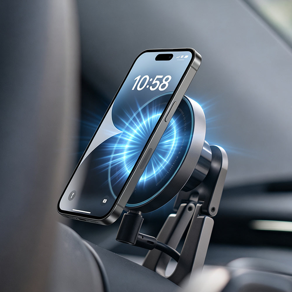 Magnetic Car Phone Mount for Tesla Model 3 / 3 Highland/ Y/ Y Juniper | 15W Fast Wireless Charging