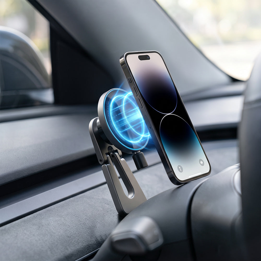 Magnetic Car Phone Mount for Tesla Model 3 / 3 Highland/ Y/ Y Juniper | 15W Fast Wireless Charging
