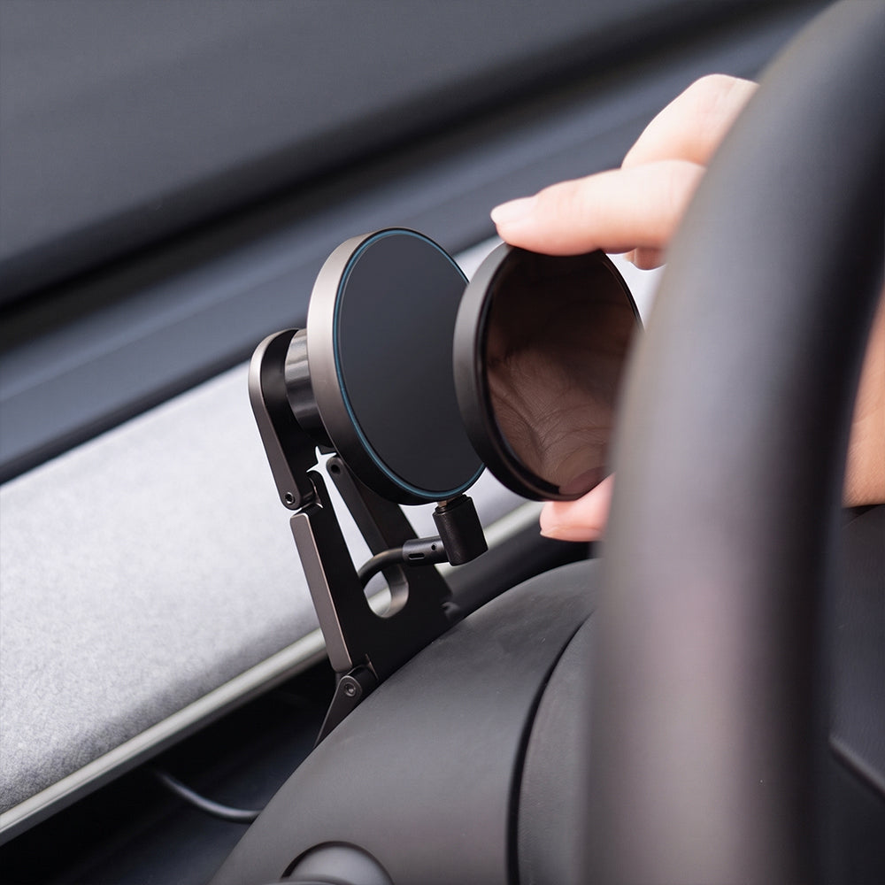 Magnetic Car Phone Mount for Tesla Model 3 / 3 Highland/ Y/ Y Juniper | 15W Fast Wireless Charging