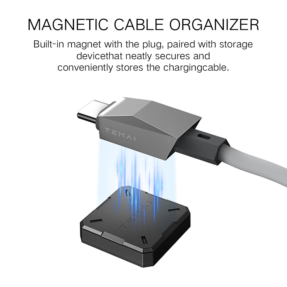Magnetic Coiled 100W USB-C Charging Cable for Tesla Model 3/Y/S/X & Cybertruck