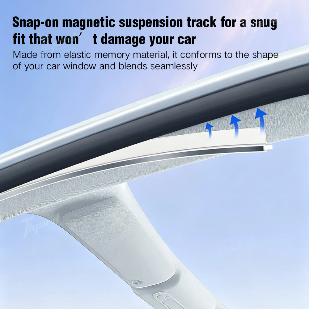 Magnetic Track Sunshade Curtains for Tesla Model 3 & Y Side Window Privacy Curtains | Tlyard