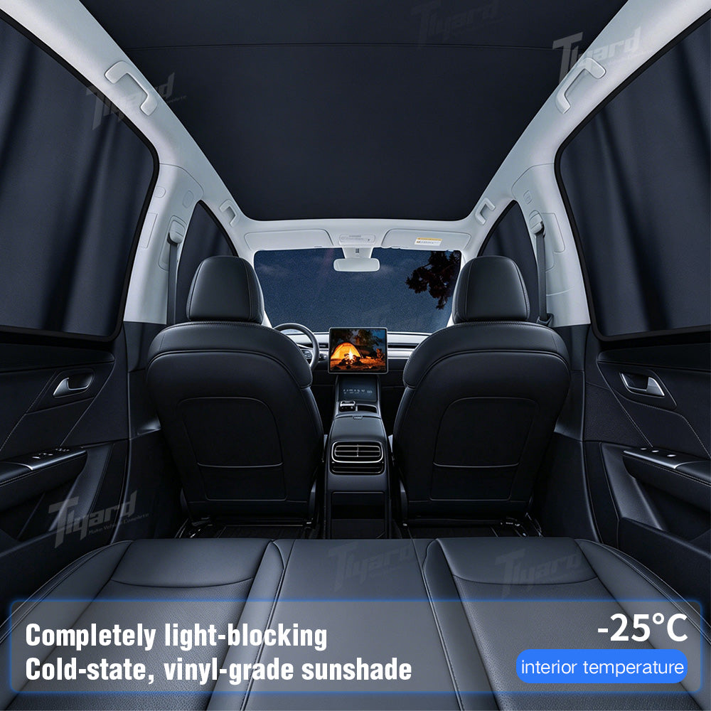Magnetic Track Sunshade Curtains for Tesla Model 3 & Y Side Window Privacy Curtains | Tlyard