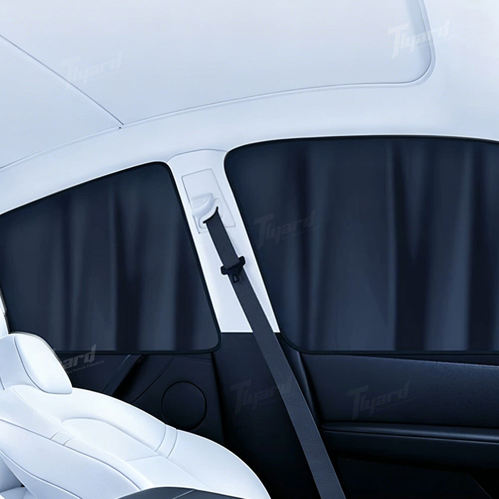 Magnetic Track Sunshade Curtains for Tesla Model 3 & Y Side Window Privacy Curtains | Tlyard