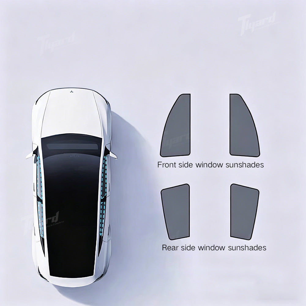 Magnetic Track Sunshade Curtains for Tesla Model 3 & Y Side Window Privacy Curtains | Tlyard