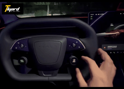 Model 3 Highland & Model Y Juniper Yoke / Cyber Steering Wheel featuring Smart LCD Display Knobs & PRND Control