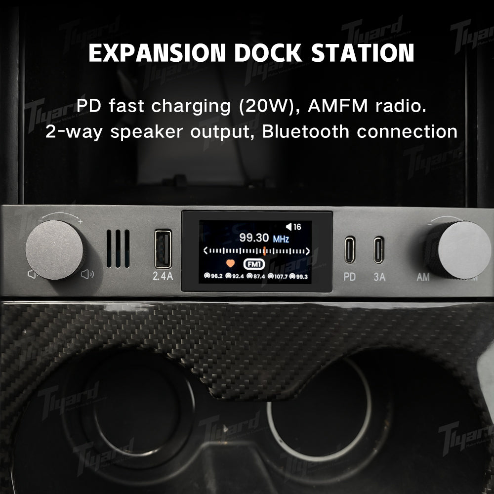 Model 3/Y Radio Expansion Dock Station Central Console with PD Fast Charging