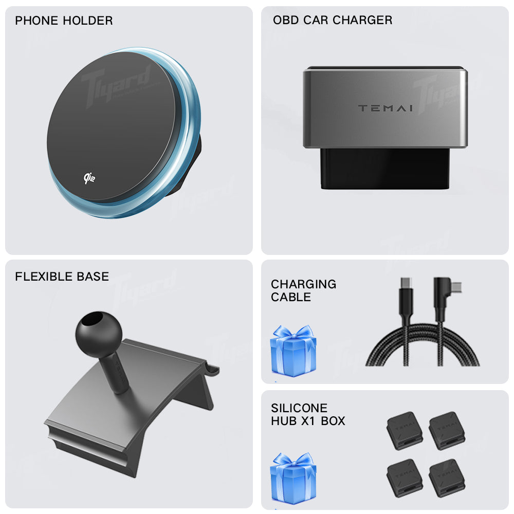Model 3 & Y 15W Fast Wireless Charging Magnetic Car Phone Holder with Halo Ambient Light for Model 3 Highland/ Y Juniper