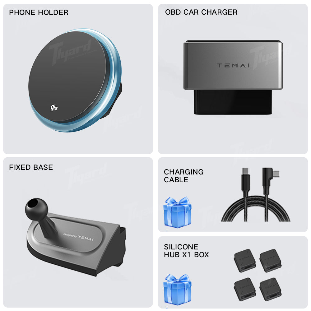 Model 3 & Y 15W Fast Wireless Charging Magnetic Car Phone Holder with Halo Ambient Light for Model 3 Highland/ Y Juniper