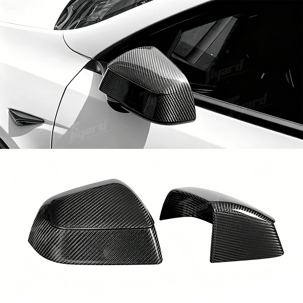 Model Y Juniper Real Carbon Fiber Side Mirror Cover Caps | Tlyard