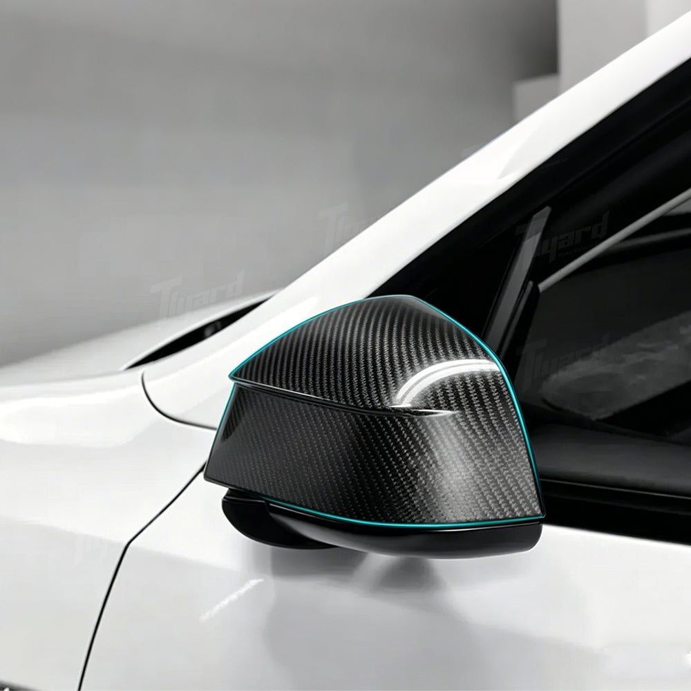 Model Y Juniper Real Carbon Fiber Side Mirror Cover Caps | Tlyard