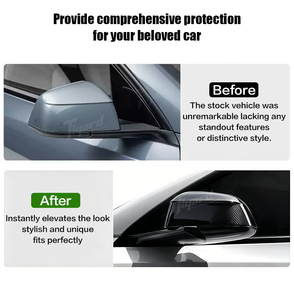 Model Y Juniper Real Carbon Fiber Side Mirror Cover Caps | Tlyard