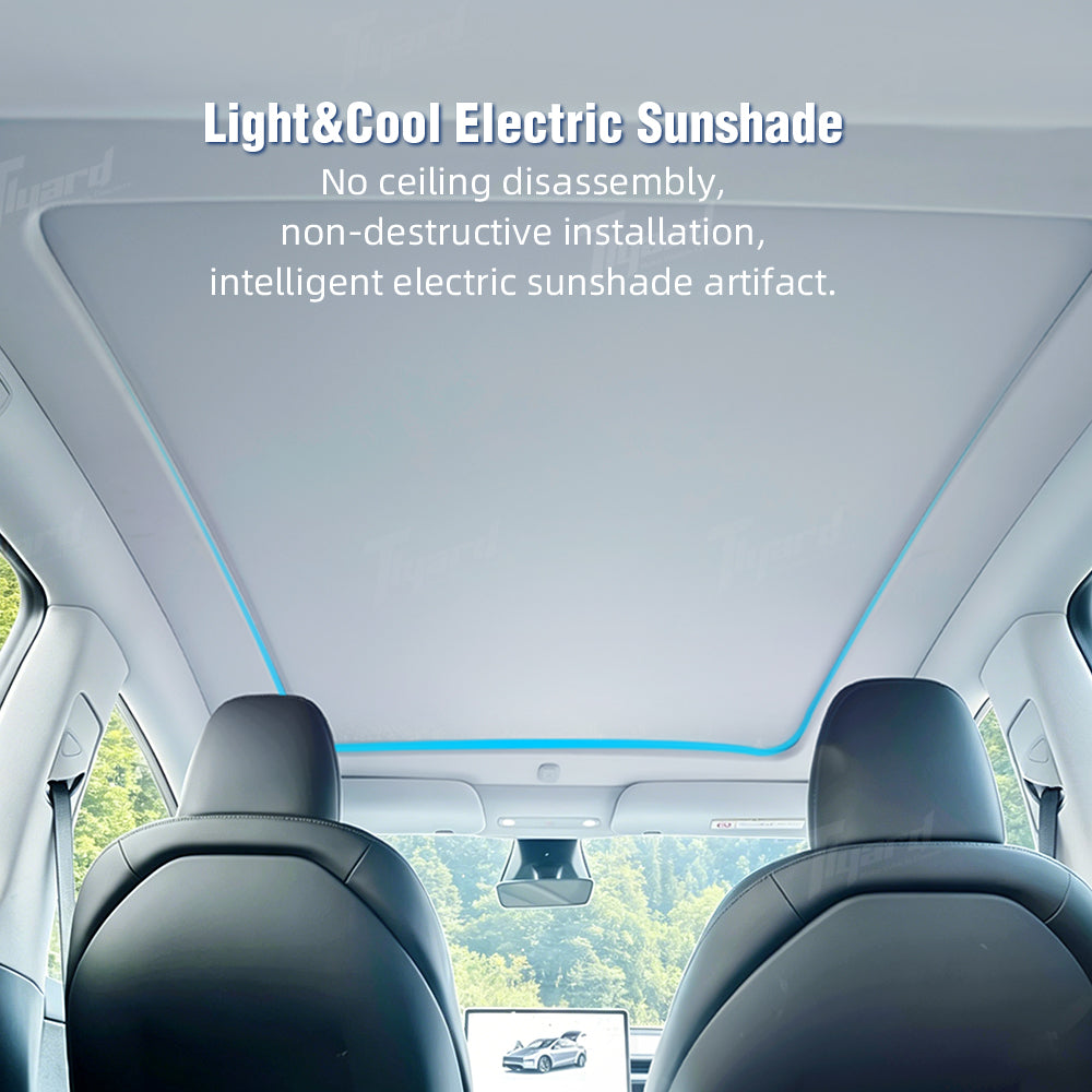 Model Y Juniper Voice Control Electric Sunshade - Intelligent Heat Insulated Retractable Roof Blind