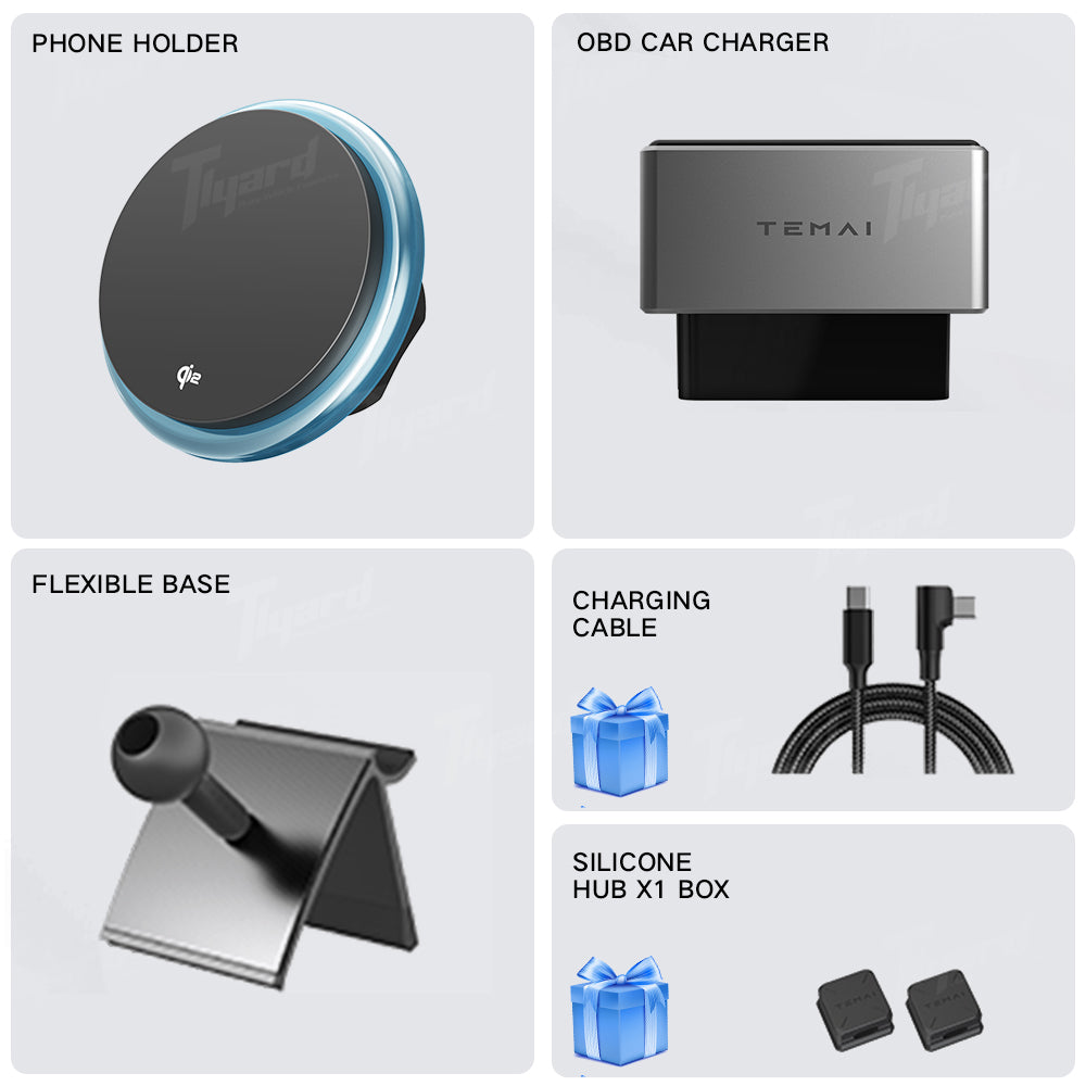 Model 3 & Y 15W Fast Wireless Charging Magnetic Car Phone Holder with Halo Ambient Light for Model 3 Highland/ Y Juniper