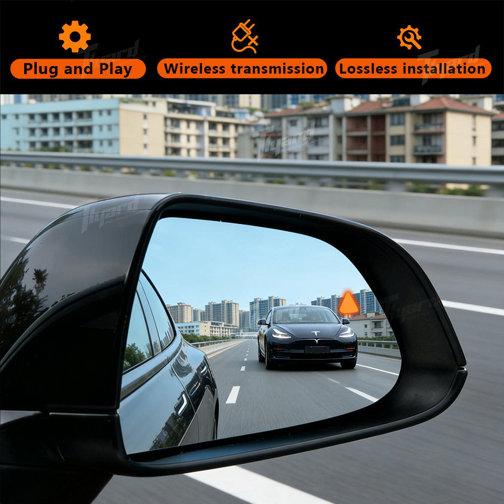 Model 3/ 3 Highland & Model Y/ Y Juniper Replacement Mirror Glass with Built-in Blind Spot Indicator 2PCS Set | Tlyard
