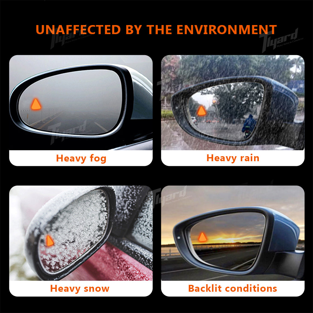 Model 3/ 3 Highland & Model Y/ Y Juniper Replacement Mirror Glass with Built-in Blind Spot Indicator 2PCS Set | Tlyard