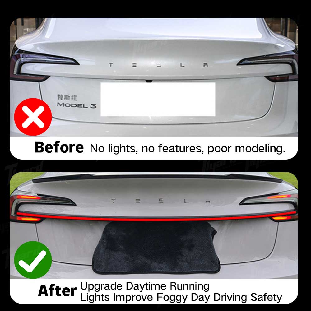 New Tesla Model 3 Highland Tail Light Full-Width Through LED Strip for 2023-2024 Tesla Model 3