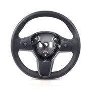 OEM Style Round Leather Steering Wheel Replacement for Tesla Model 3 & Model Y | Tlyard (Buttons Included)